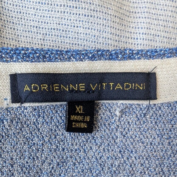 Adrienne Vittadini Women's Ombre Blue Glitter Shimmer Metallic Sweater Size XL - Picture 5 of 8